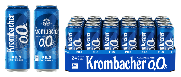 24 lattine da 0,5L di Krombacher Pils 0.0 ANALCOLICHE MONOUSO