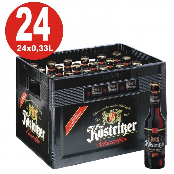 24 x birra nera Köstritzer 0.33 custodia originale 4.8% vol.alc RIUTILIZZABILE